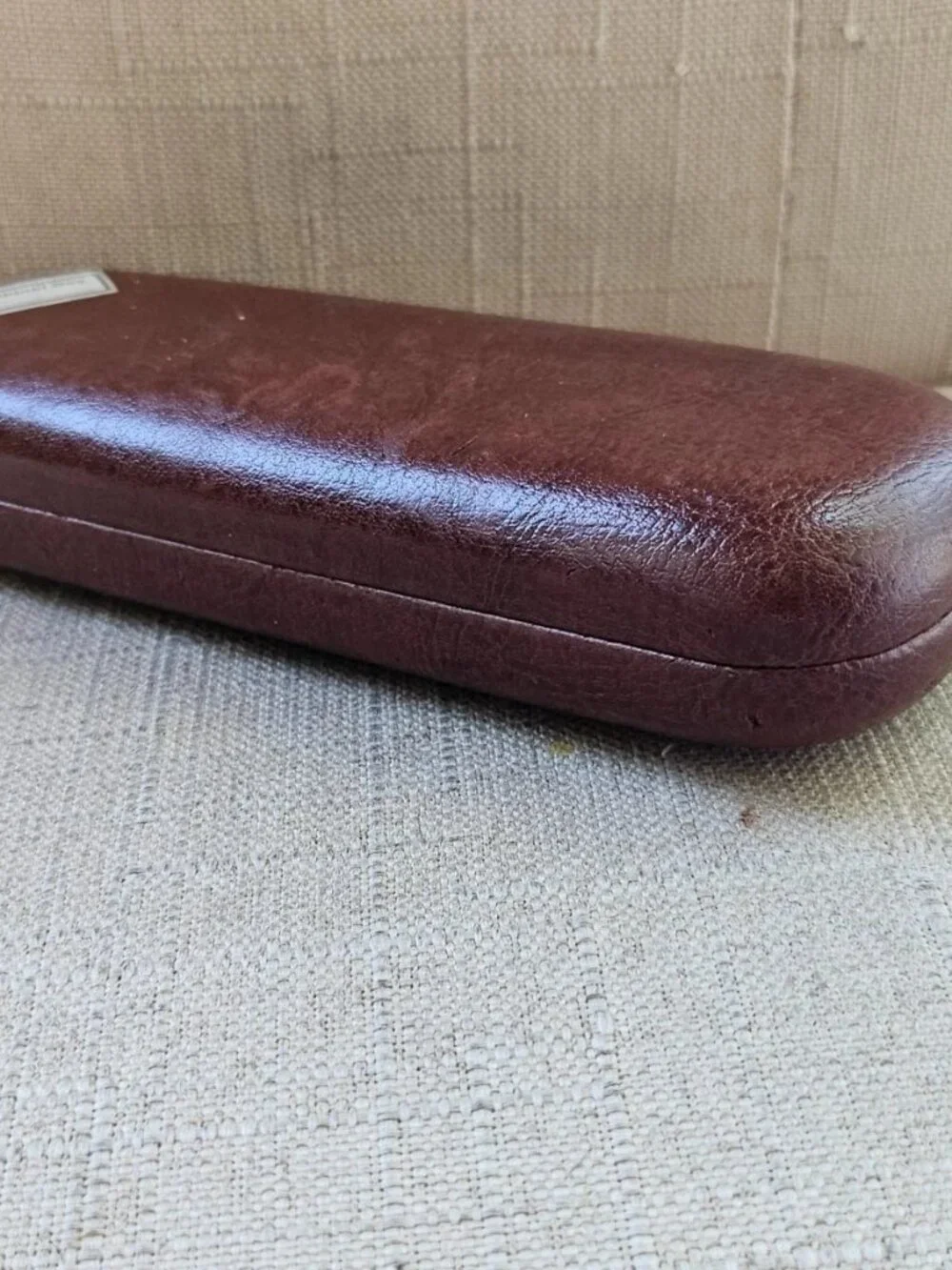 Neostyle Glasses Case Brown Leather Hard Case for Eyeglasses Small Size 6 x 2 in